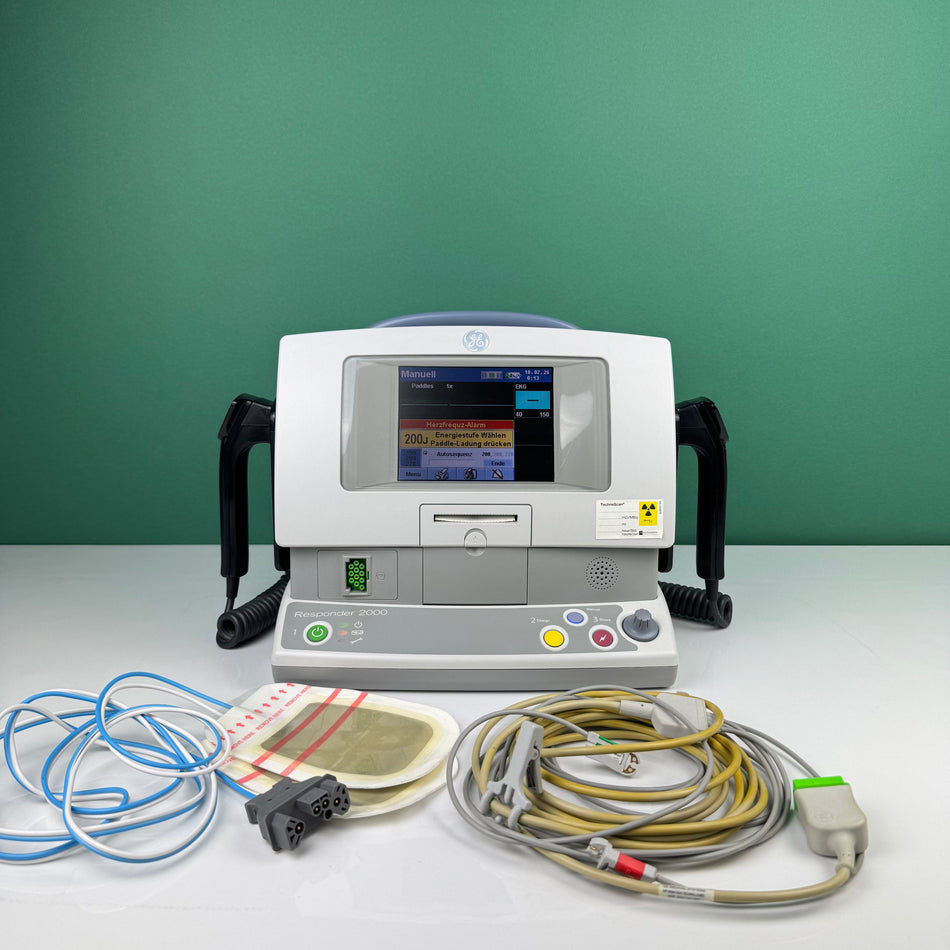 GE Responder 2000 defibrillator + Zubehör