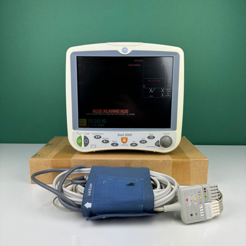 GE Dash 5000 Patientenmonitor/Überwachungsmonitor + Zubehör / Vital Sign Monitor